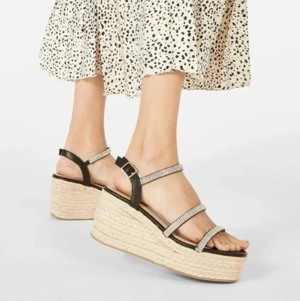 NYSA Rhinestone Espadrille Wedge. Brand New in Box